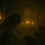 werebeasts in a shrine to a god of fire and sun